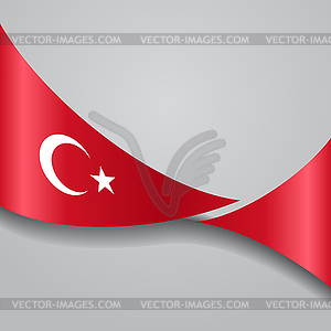 Turkish wavy flag.  - vector clipart