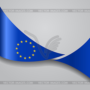 European Union wavy flag.  - vector image