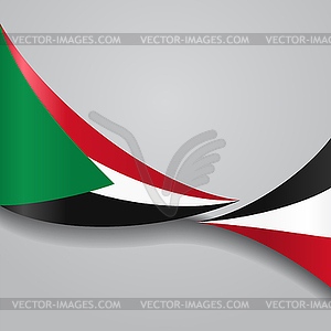 Sudan wavy flag.  - vector clip art
