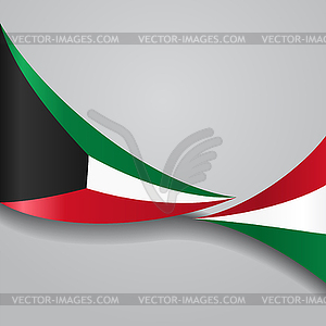 Kuwait wavy flag.  - vector image