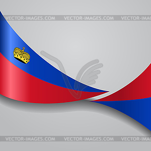 Liechtenstein wavy flag.  - vector image