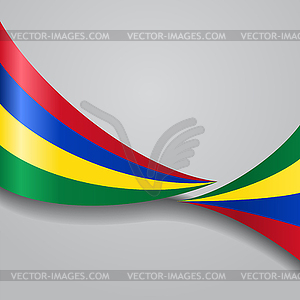 Mauritius wavy flag.  - vector clipart