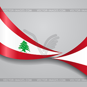 Lebanese wavy flag.  - vector clip art