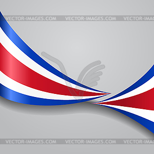 Costa Rican wavy flag.  - vector clipart