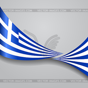 Greek wavy flag.  - vector clip art