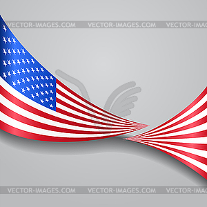 American wavy flag. - vector image