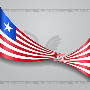 Liberian wavy flag.  - vector clipart