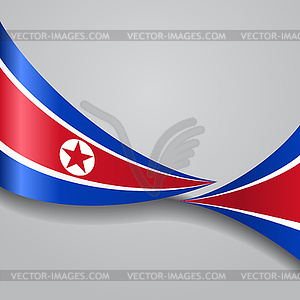 North Korean wavy flag.  - color vector clipart