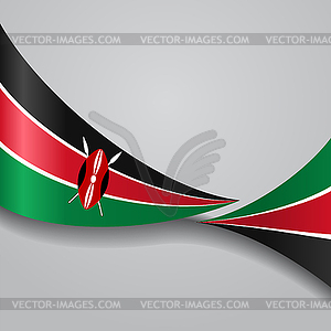 Kenyan wavy flag. - vector image