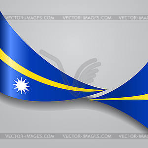 Nauru wavy flag.  - vector image