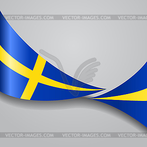 Swedish wavy flag.  - vector clip art