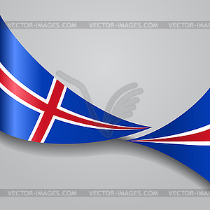 Icelandic wavy flag.  - vector clipart