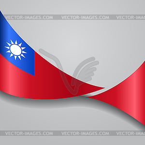 Taiwan wavy flag.  - vector clip art