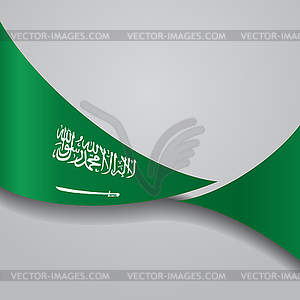 Saudi Arabian wavy flag.  - vector clip art