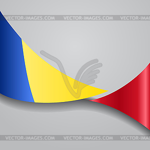 Romanian wavy flag.  - vector clipart