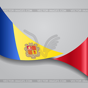 Andorran wavy flag.  - vector image