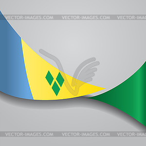 Saint Vincent and Grenadines wavy flag.  - vector clipart