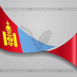 Mongolian wavy flag.  - vector image