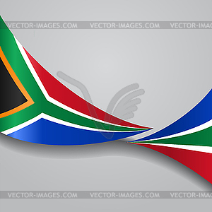 South African wavy flag.  - color vector clipart