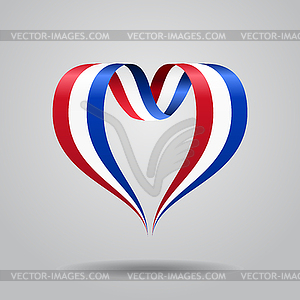 Dutch flag heart-shaped ribbon.  - vector clipart