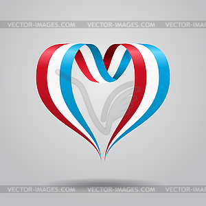 Luxembourg flag heart-shaped ribbon.  - vector image