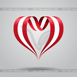 Австрийский флаг в форме сердца. - рисунок в векторе