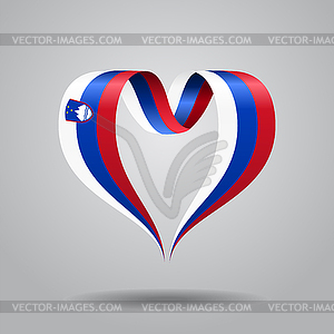 Slovenian flag heart-shaped ribbon.  - vector clipart