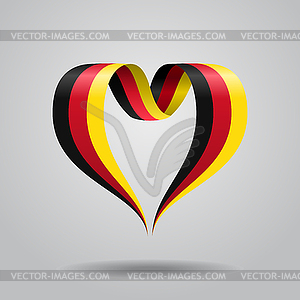 German flag heart-shaped ribbon.  - vector clipart