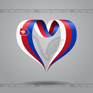 Slovak flag heart-shaped ribbon.  - vector image