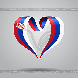 Serbian flag heart-shaped ribbon.  - royalty-free vector image