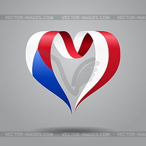 Чешский флаг в форме сердца. - векторный клипарт / векторное изображение