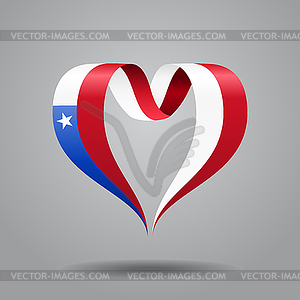 Chilean flag heart-shaped ribbon.  - vector EPS clipart