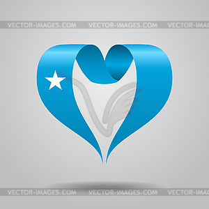 Somalian flag heart-shaped ribbon.  - vector image