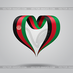 Флаг Афганистана в форме сердца. - изображение в векторе
