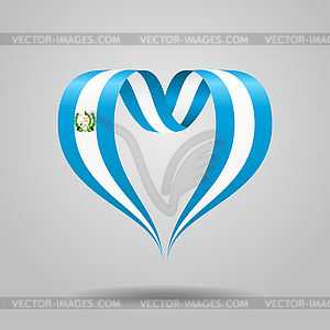 Guatemalan flag heart-shaped ribbon.  - vector image