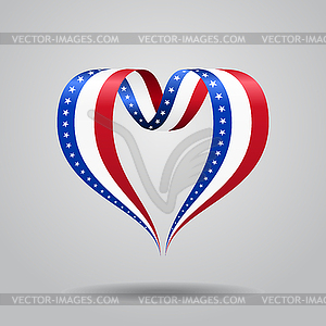 American flag heart-shaped ribbon.  - royalty-free vector image