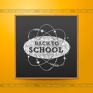 Back to school, blackboard on wall, - vector clip art