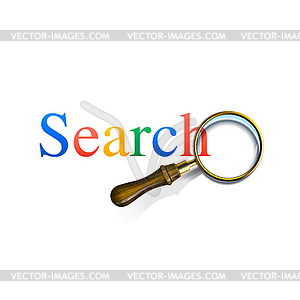 Search word with magnifying glass - vector image