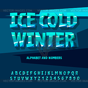 Ice letters and numbers - royalty-free vector clipart