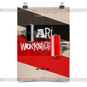 Art workshop template - vector image