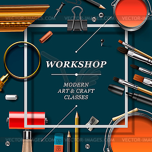 Artist workshop template - vector image