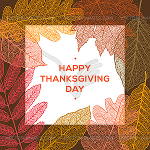 Happy thanksgiving day, autumn holiday background - vector clipart