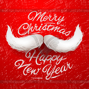 Santa`s moustache, Merry Christmas and Happy New - vector image