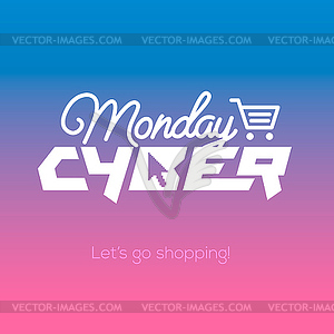 Cyber Monday online shopping and marketing concept - vector clip art