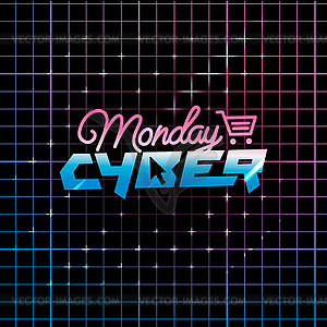 Cyber Monday online shopping and marketing concept - vector image
