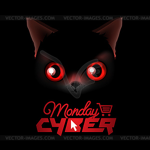 Cyber Monday online shopping and marketing concept - vector image