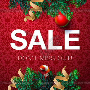 Christmas sale poster - vector clip art