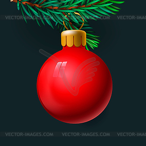 Red Christmas ball - vector clipart