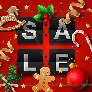 Christmas sale poster - vector clip art