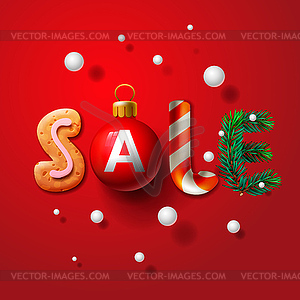 Christmas sale poster - vector clip art